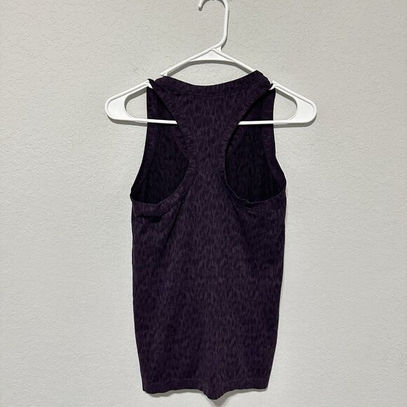 Athleta Momentum Cheetah Print Tank Top Purple Racerback Womens Size XS Athletic - Picture 2 of 6